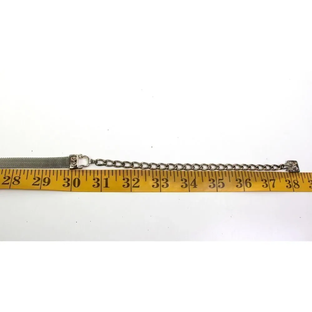 SKINNY SILVER METAL MESH CHAIN 3/8